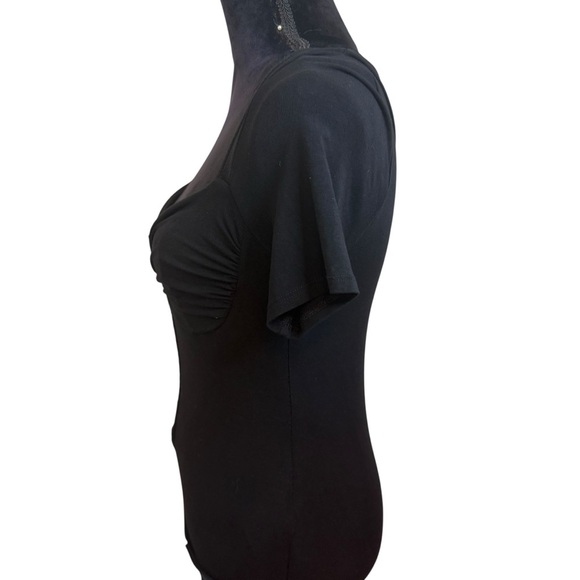 Astr | Black Hook & Eye Bodice Short Sleeve Bodysuit | Sz S - Picture 5 of 11